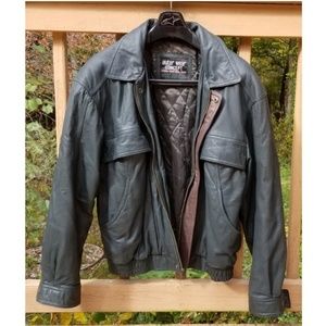Dark Green Leather Jacket Size Med